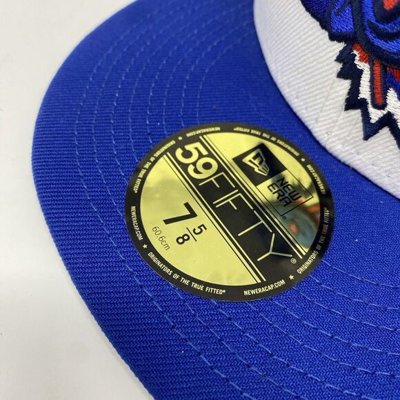 New Era Worcester‎ Red Sox 59FIFTY Size 7 5/8 MiLB Fitted Hat Blue White Rocket - Picture 6 of 8